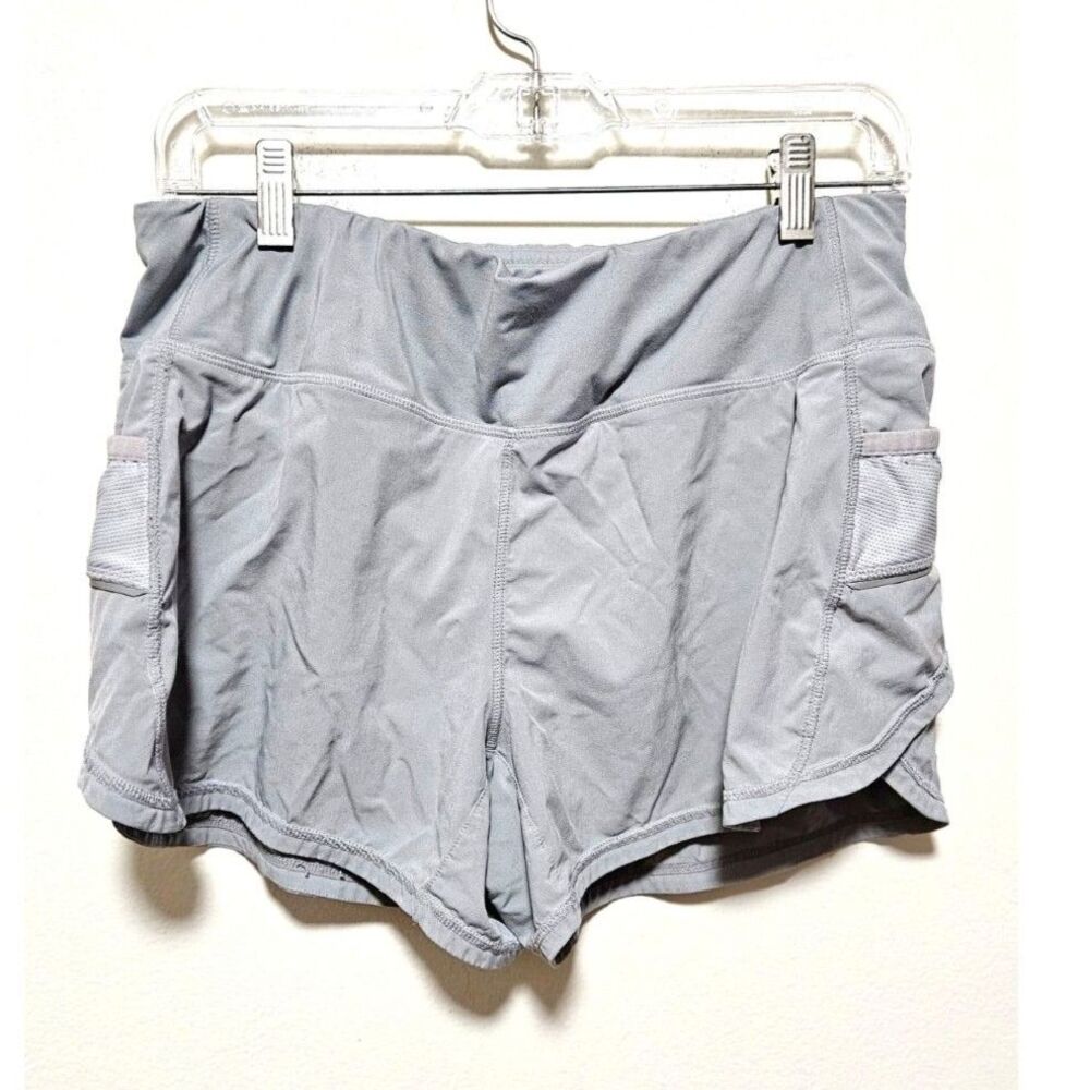Athleta Ready Set Go Running Shorts Lined Heather Grey M